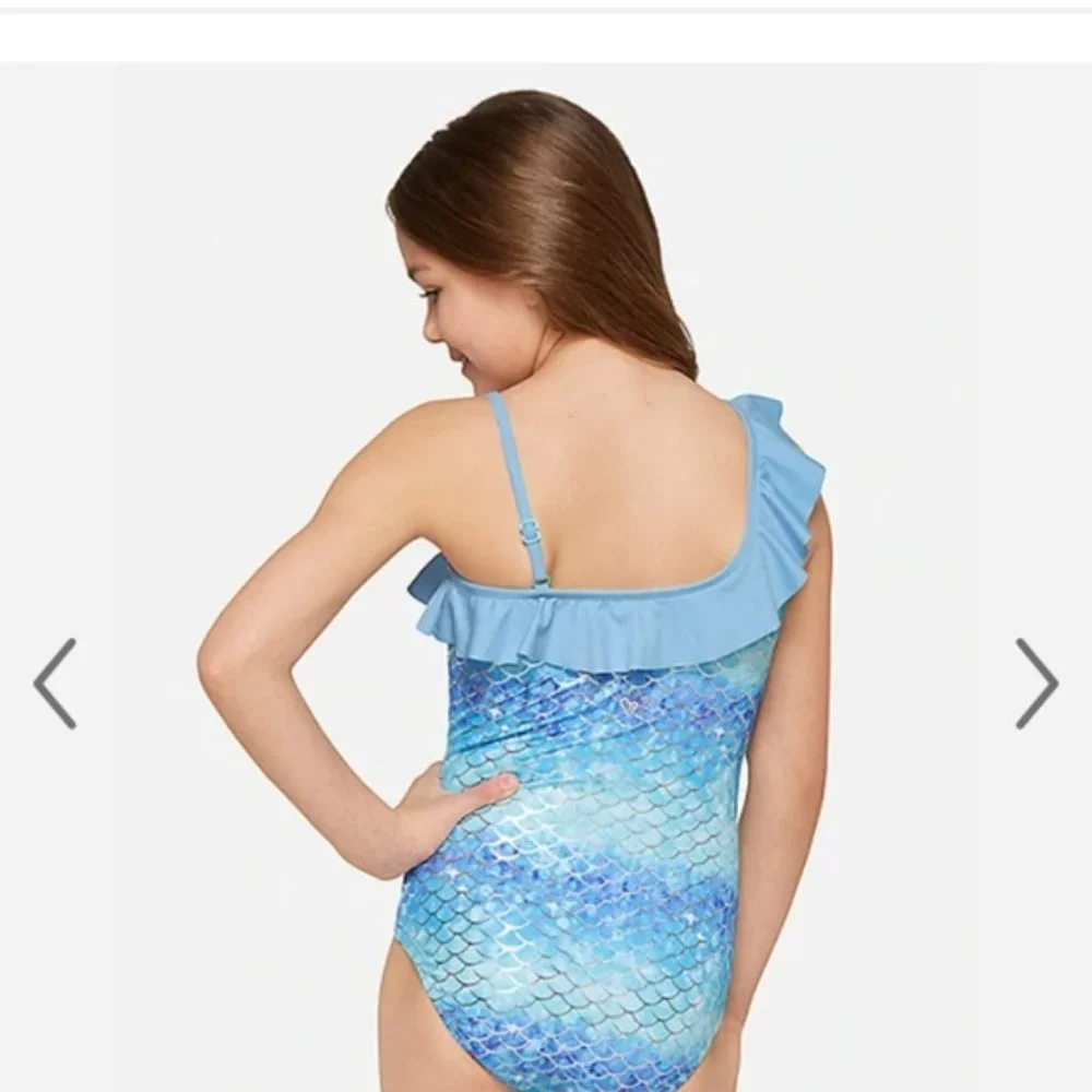 ⭐️ 5/$30 Mermaid one piece Justice swim suit, size 12